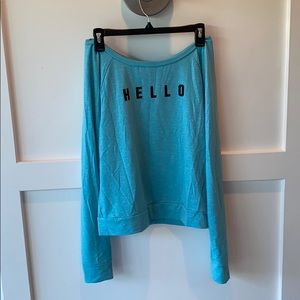 “Hello, Goodbye” Off the Shoulder sweatshirt